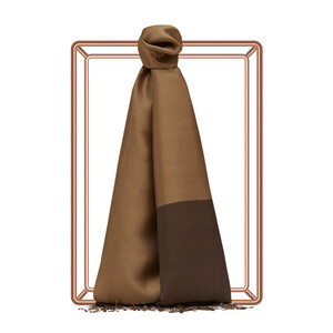 Milky Coffee Mink Reversible Silk Scarf - Thumbnail