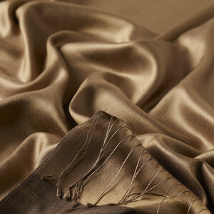 Milky Coffee Mink Reversible Silk Scarf - Thumbnail