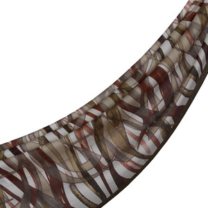 ipekevi - Milky Coffee Mono Wave Print Tencel Scarf