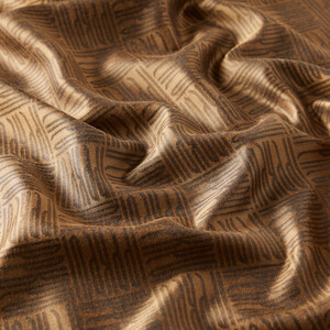 ipekevi - Milky Coffee Qufi Pattern Silk Scarf (1)
