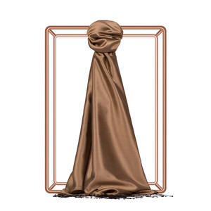 Milky Coffee Reversible Silk Scarf - Thumbnail