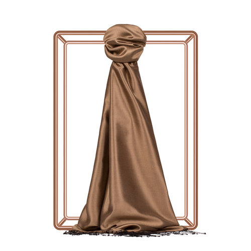 Milky Coffee Reversible Silk Scarf