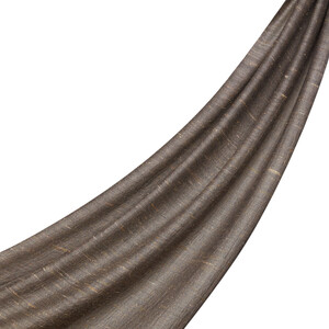 Milky Coffee Shantung Wool Silk Scarf - Thumbnail