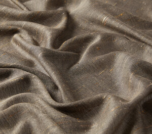 Milky Coffee Shantung Wool Silk Scarf - Thumbnail