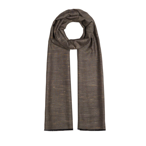 Milky Coffee Shantung Wool Silk Scarf