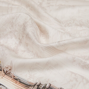 ipekevi - Milky Coffee The Garden of Juliet Twill Silk Scarf (1)
