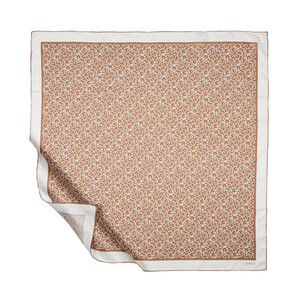 Milky Coffee Typo Monogram Silk Twill Scarf - Thumbnail