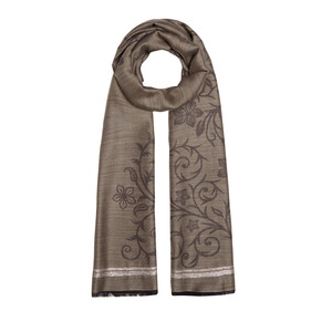 Milky Coffee Vine Garden Print Scarf - Thumbnail