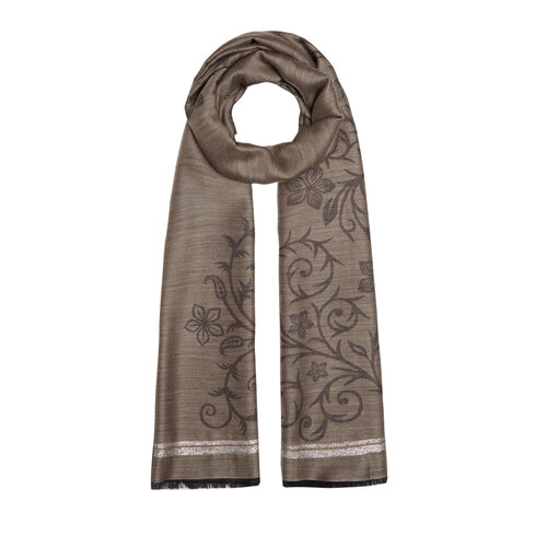 Milky Coffee Vine Garden Print Scarf