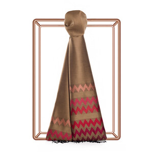 ipekevi - Milky Coffee Zigzag Silk Scarf