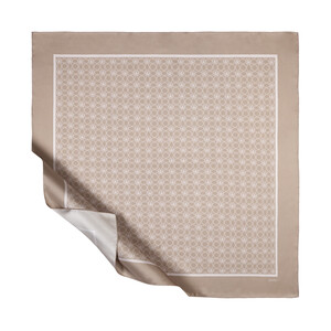 ipekevi - ايشارب حرير تويل لون حجري مونوغرام سلجوقي ناعم