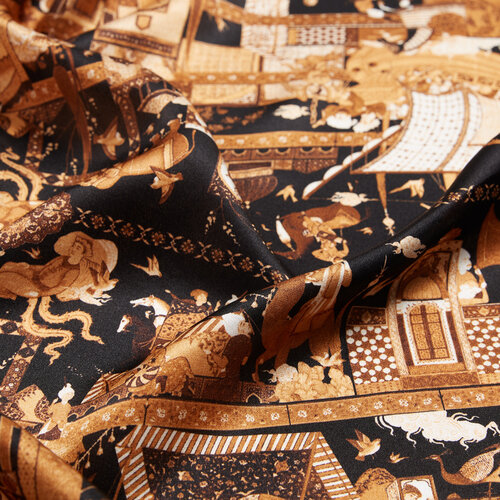 Miniature Black Satin Silk Pocket Square