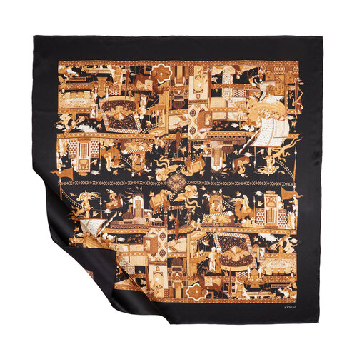 Miniature Black Satin Silk Scarf