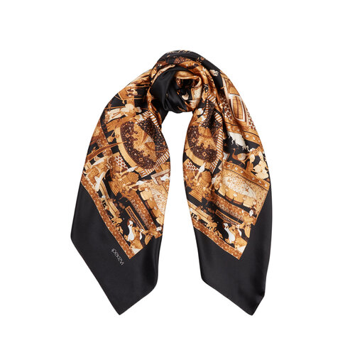 Miniature Black Satin Silk Scarf