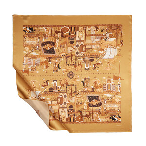 ipekevi - ايشارب حرير ساتان مصغرات لون ذهبي