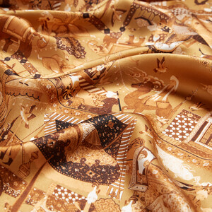 ايشارب حرير ساتان مصغرات لون ذهبي - Thumbnail