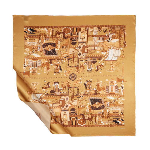 Miniature Gold Saten İpek Eşarp