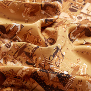 Miniature Gold Saten İpek Mendil - Thumbnail