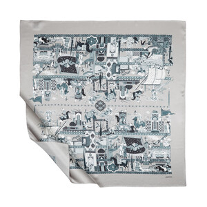 ipekevi - ايشارب حرير ساتان مصغرات لون رصاصي