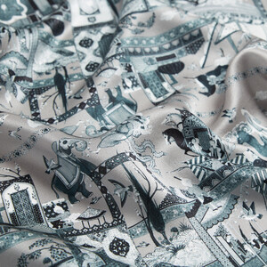 Miniature Lead Satin Silk Pocket Square - Thumbnail