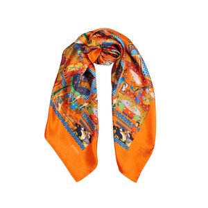 ipekevi - Miniature Orange Silk Twill Scarf (1)