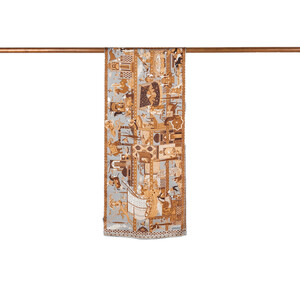 Miniature Silver Satin Silk Neck Scarf - Thumbnail