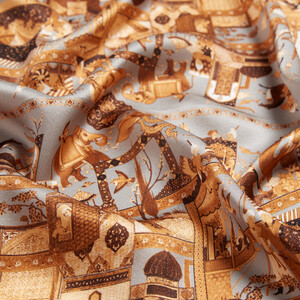 Miniature Silver Satin Silk Pocket Square - Thumbnail