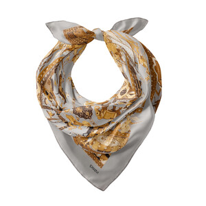 Miniature Silver Satin Silk Pocket Square - Thumbnail