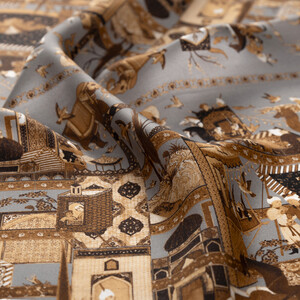 Miniature Silver Satin Silk Pocket Square - Thumbnail