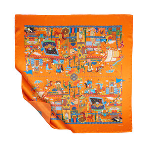 ipekevi - ايشارب حرير ساتان مصغرات لون برتقالي