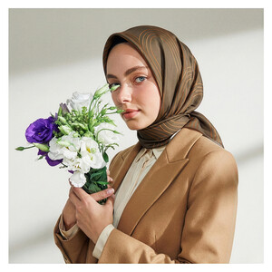 Mink Aqueduct Print Silk Twill Scarf - Thumbnail