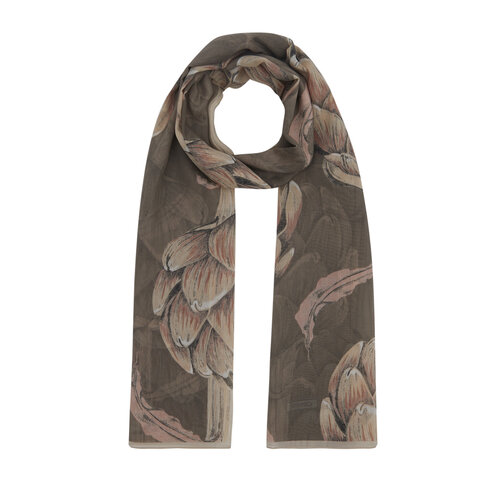 Mink Artichoke Blossom Cotton Scarf