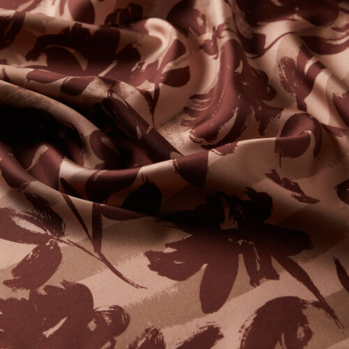 Mink Begonia Patterned Twill Silk Scarf