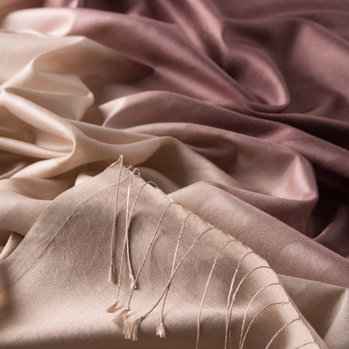 Mink Beige Mono Striped Gradient Silk Scarf