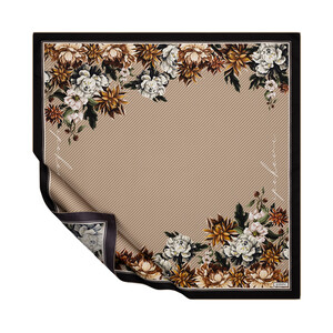 Mink Black Eva Twill Silk Scarf - Thumbnail
