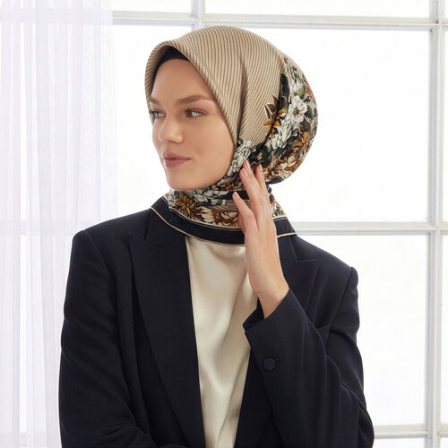 Mink Black Eva Twill Silk Scarf