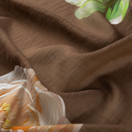 Mink Chain Peony Patterned Tencel Scarf