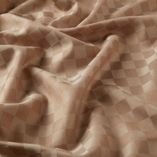 Mink Checkered Cotton Silk Scarf