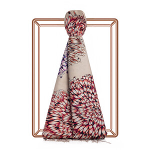 ipekevi - Mink Dahlia Print Silk Shawl