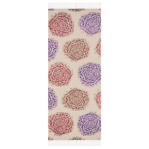 Mink Dahlia Print Silk Shawl - Thumbnail