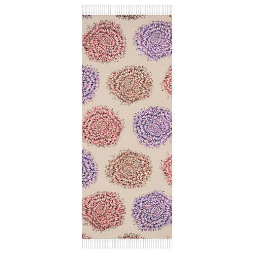 Mink Dahlia Print Silk Shawl