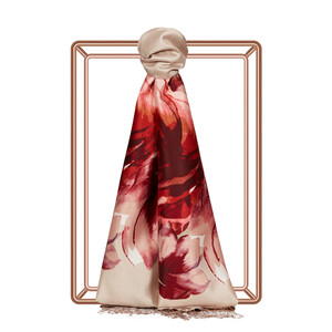 Mink Florescence Print Silk Scarf - Thumbnail