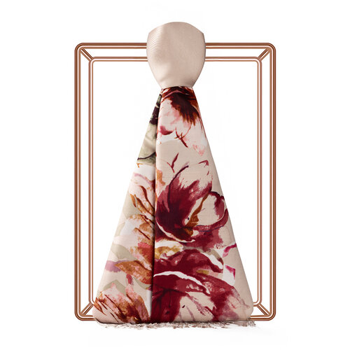 Mink Florescence Print Silk Scarf