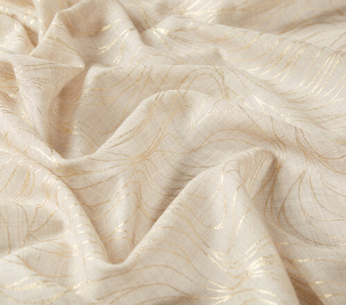 Mink Gold Scribble Print Wool Silk Shawl