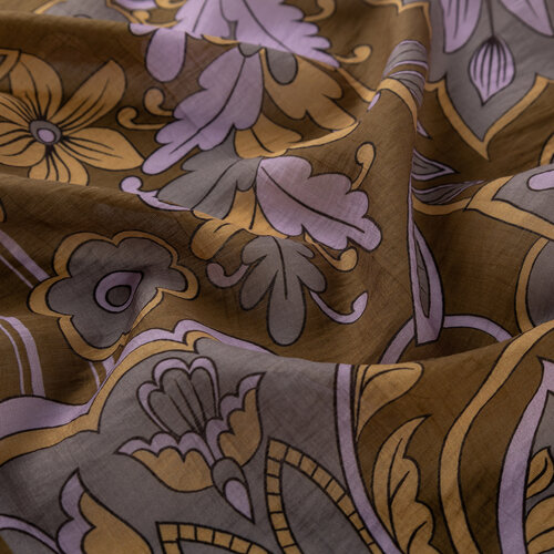 Mink Grey Royal Ivy Pattern Tencel Scarf