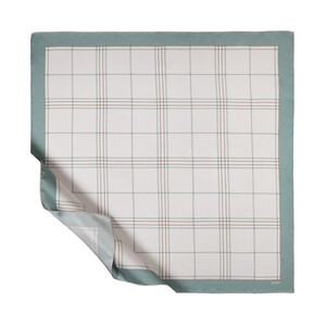 Mink Highlander Plaid Silk Twill Scarf - Thumbnail