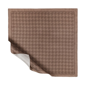 Mink Houndstooth Silk Twill Scarf - Thumbnail