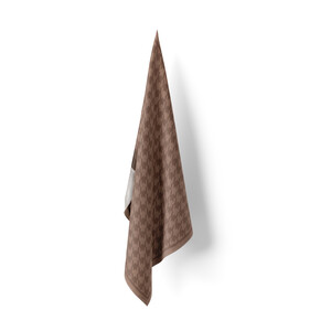 Mink Houndstooth Silk Twill Scarf - Thumbnail