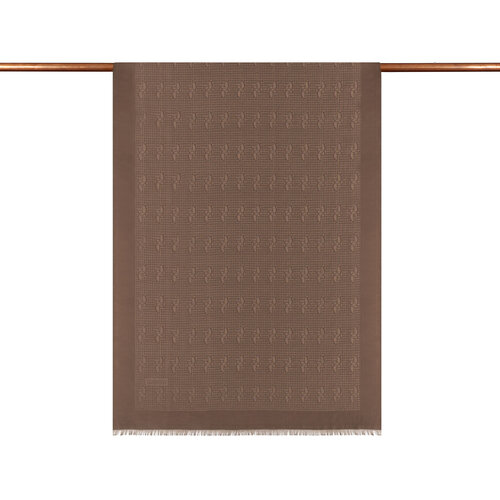 Mink IE Monogram Cotton Silk Scarf