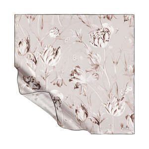 Mink Melancholia Print Silk Twill Scarf - Thumbnail